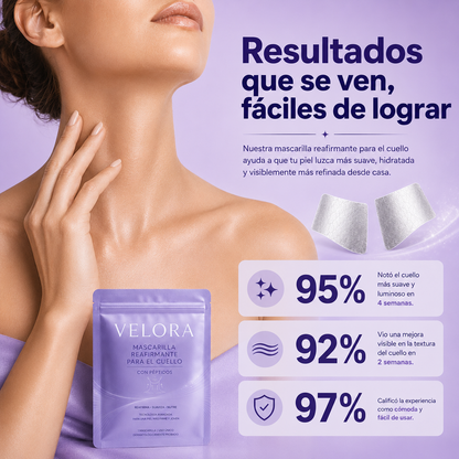 VELORA Mascarilla de Cuello + Péptidos e Hidratación